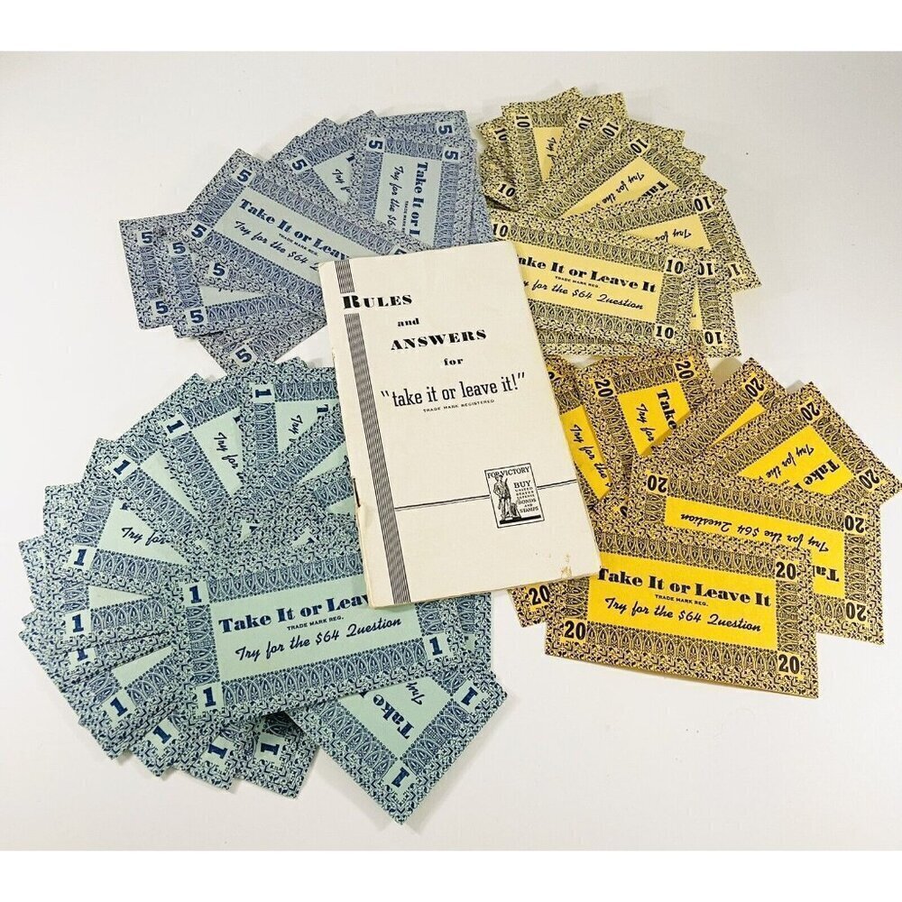 WWII Take It or Leave It $64 Question Trivia Game Victory Buy Bonds Propaganda